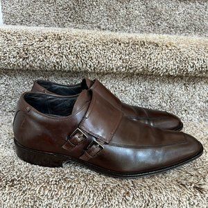 Jonathan Richards Men's Brown Double Monk Strap Leather Shoes.